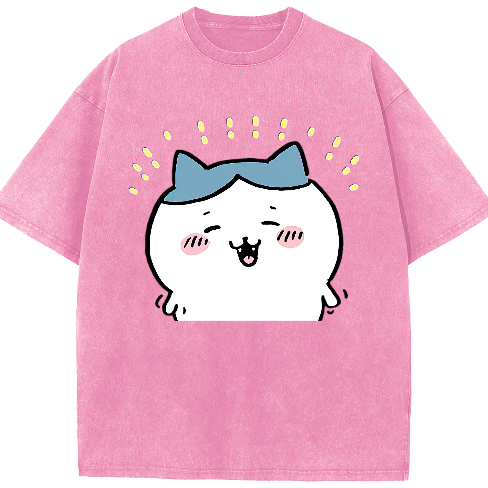 （画像用） ちいかわ ハチワレ Chii-kawa hachiware 綿100% ヴィンテージ風 半袖Tシャツ（フロントプリント）